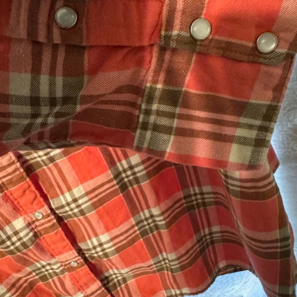 Women’s Levi’s Western Wear Orange/ Brown Top with Pearl Buttons SIZE XL SOFT - Picture 2 of 14